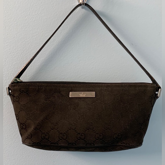 Gucci Boat Mini GG Monogram Pochette Black Excellent Condition - Picture 5 of 16